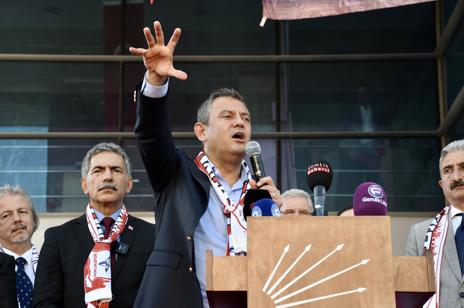 Republican People’s Party (CHP) leader Özgür Özel speaks at an event in Bursa, northwestern Türkiye, July 27, 2024. (AA Photo)