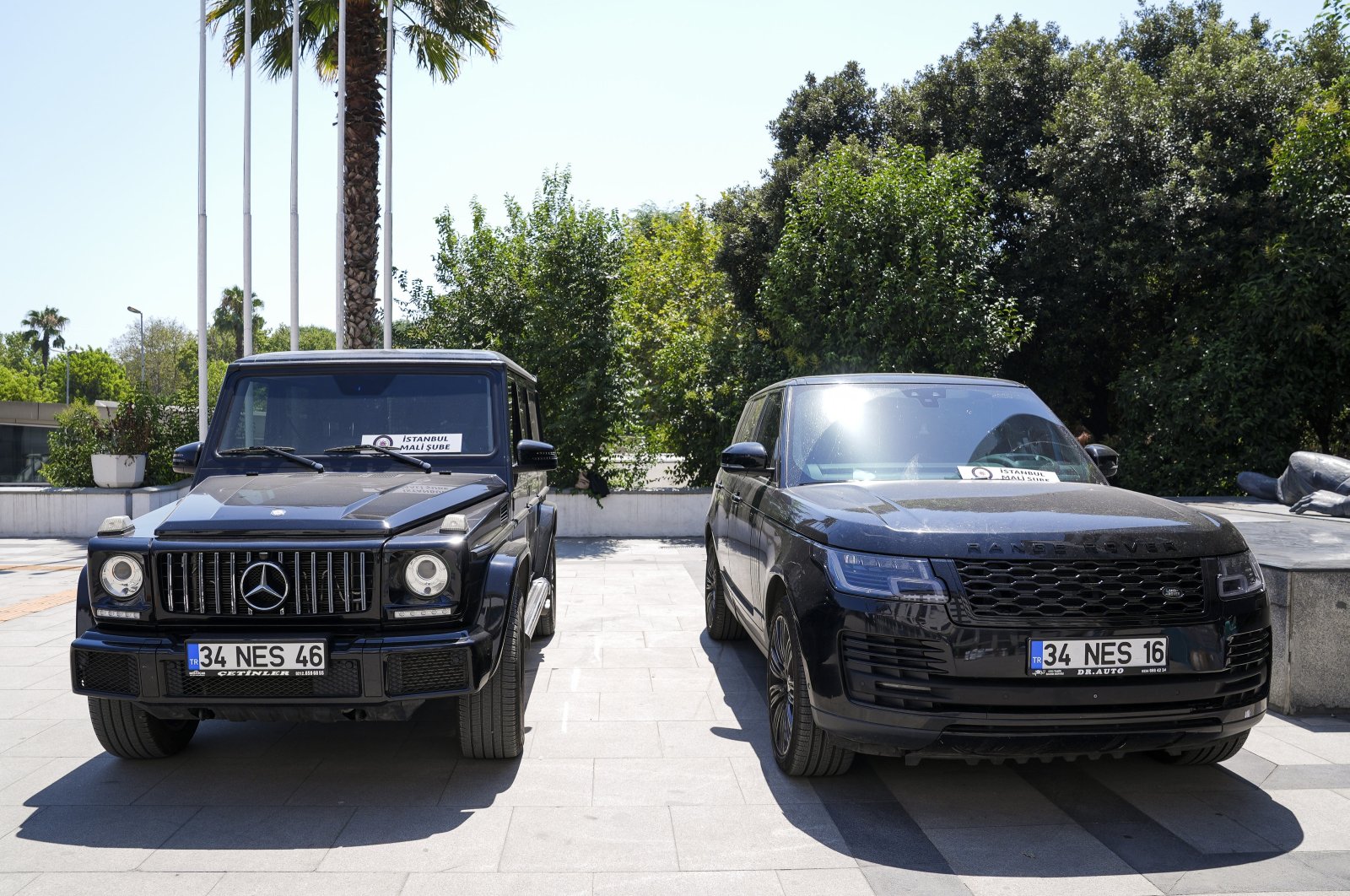 Luxury vehicles seized as part of the investigation in the Küçükçekmece district of Istanbul, Türkiye, July 10, 2024. (AA Photo)