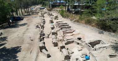 A view from the archeological works conducted in the ancient city of Tios, Zonguldak, northern Türkiye, July 29, 2024. (AA Photo)