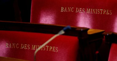 Empty seats for members of the French government inside the hemicycle during the first session and before the election of the new president of the National Assembly, Paris, France, July 18, 2024. (Reuters Photo)