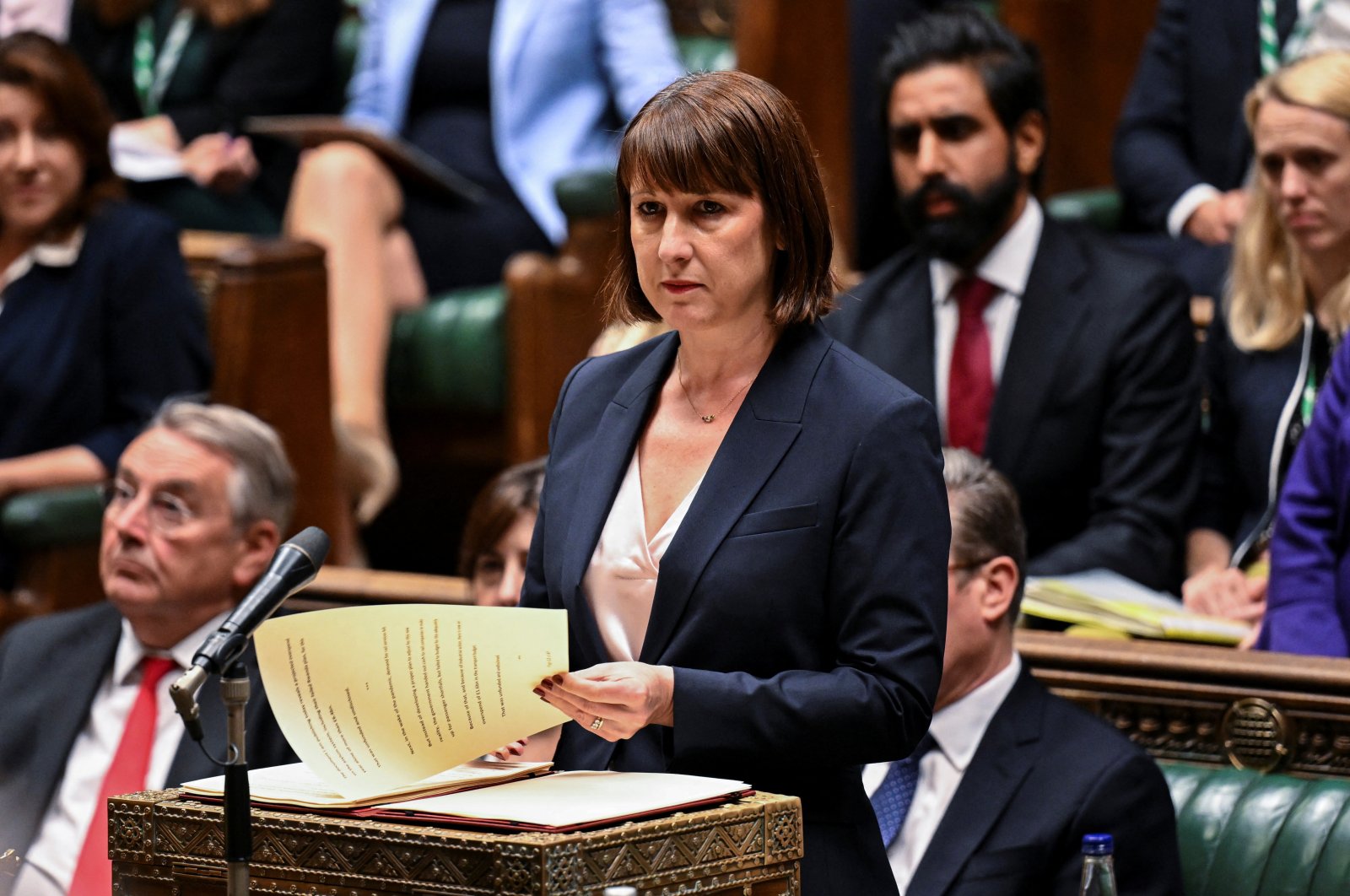 Britain&#039;s new finance minister, Rachel Reeves, speaks at the House of Commons, London, U.K., July 29, 2024. (Reuters Photo)