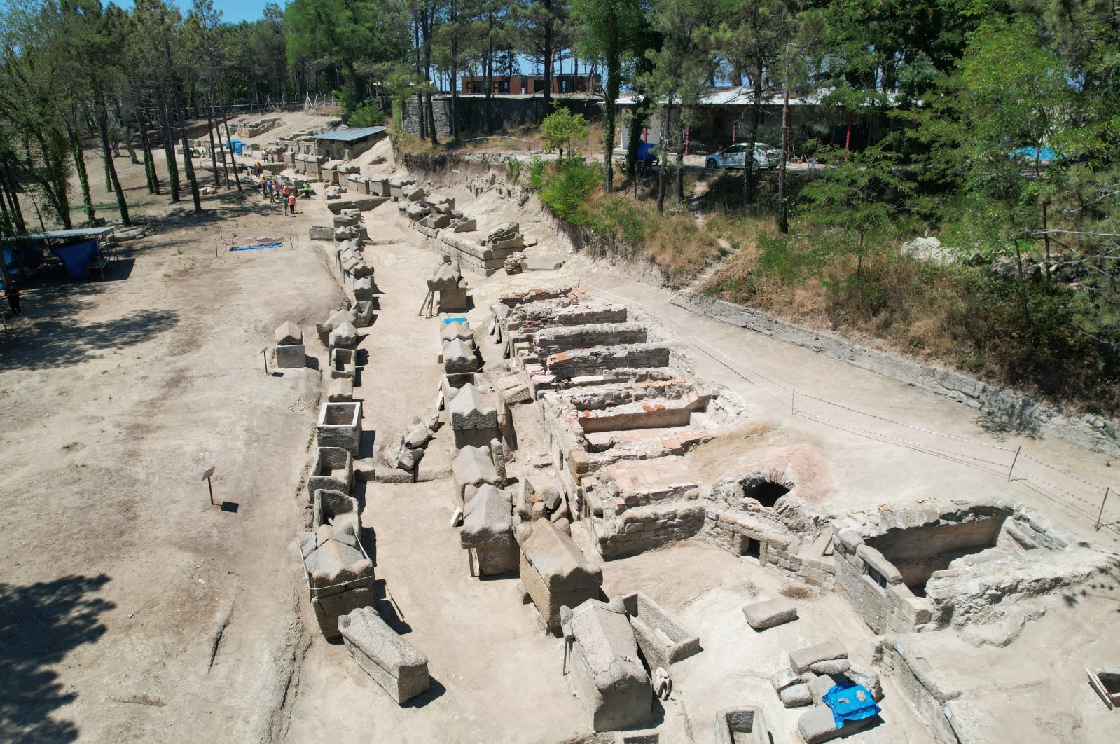 A view from the archeological works conducted in the ancient city of Tios, Zonguldak, northern Türkiye, July 29, 2024. (AA Photo)