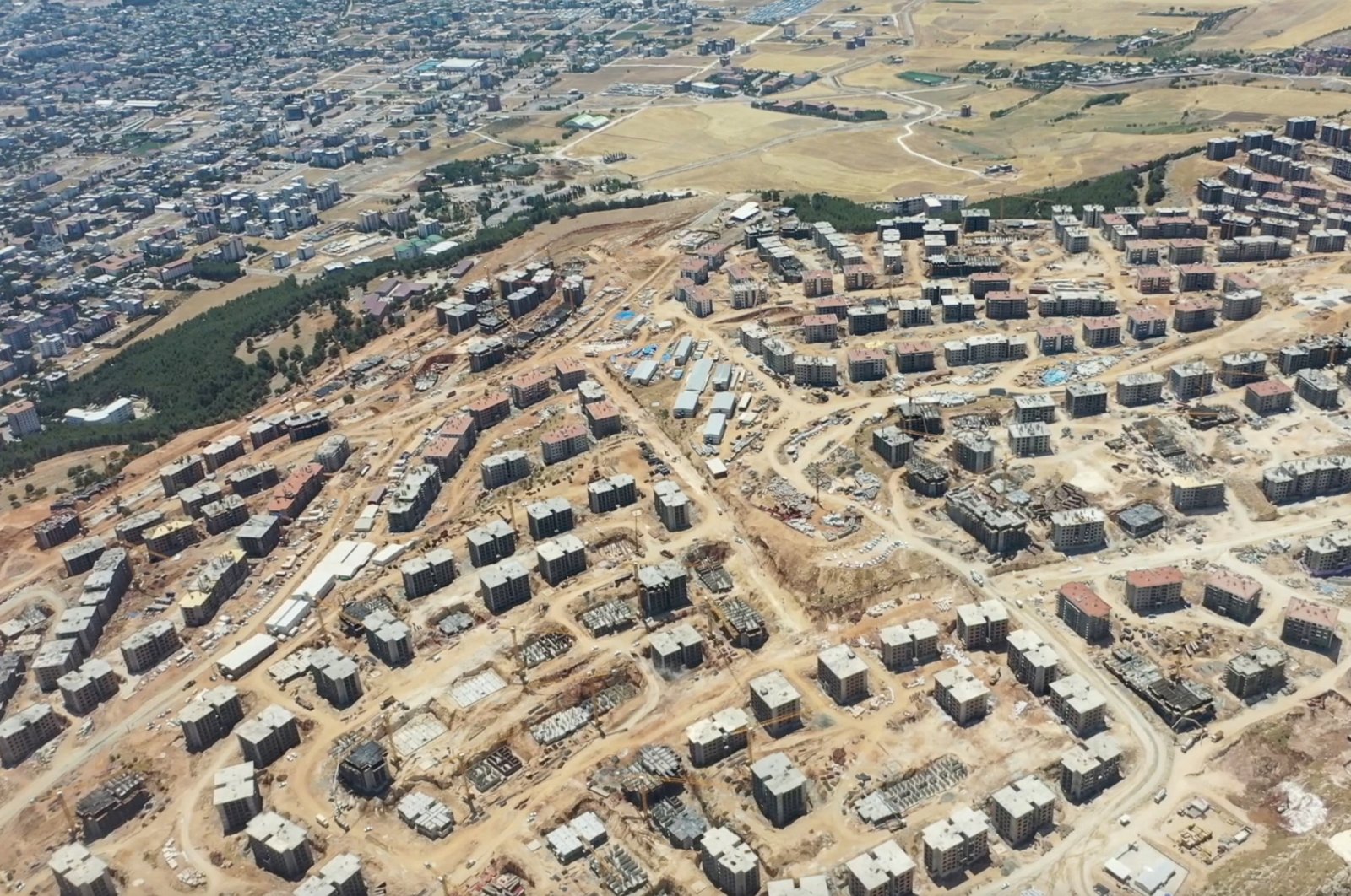 A view shows ongoing construction in Adıyaman, one of the provinces struck by the devastating Feb. 6, 2023 earthquakes, southeastern Türkiye, July 10, 2024. (AA Photo)