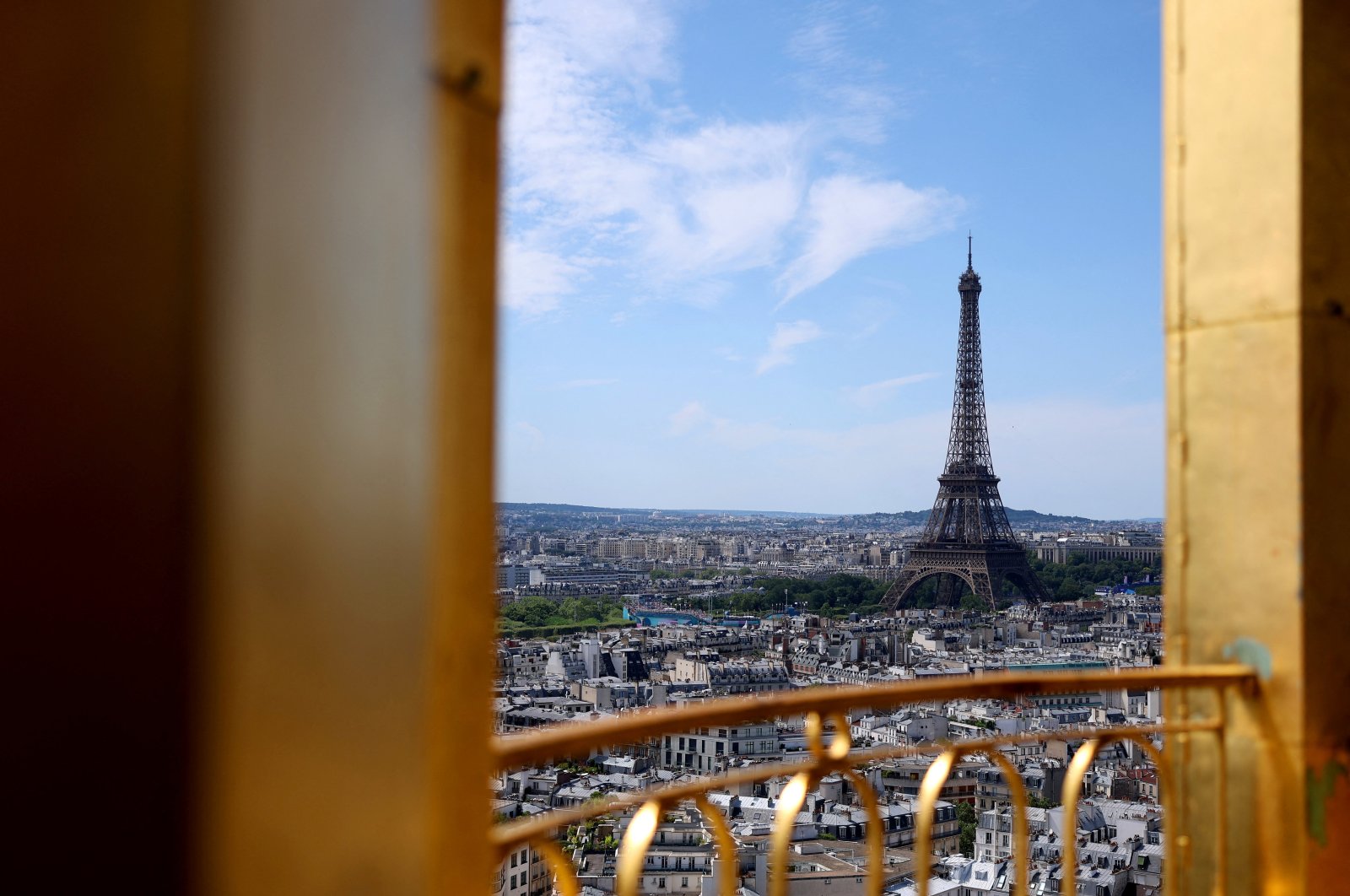 A general view of the Eiffel Tower, as seen from the Hotel des Invalides, Paris, France, July 28, 2024. (Reuters Photo)