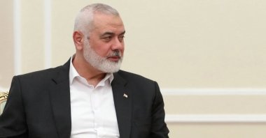 Palestinian group Hamas' top leader Ismail Haniyeh meets with Iranian President Masoud Pezeshkian in Tehran, Iran, July 30, 2024. (Reuters Photo)