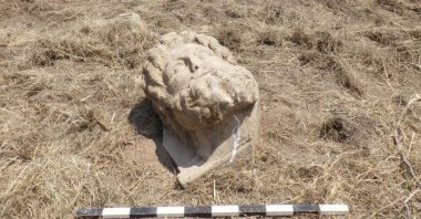 A colossal Zeus head is seen at the Aphrodisias Ancient City in Aydın, western Türkiye, July 30, 2024. (AA Photo)