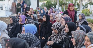 Western Thracian Turks attend a ceremony commemorating former elected mufti Ahmet Mete in Xanthi (Iskeçe), northern Greece, July 14, 2024. (AA Photo)