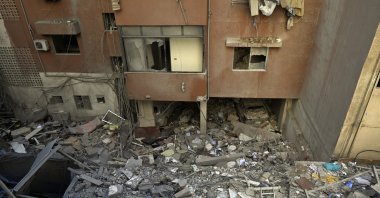 Debris of a damaged building at the site of an Israeli strike the previous day in Beirut, Lebanon, July 31, 2024. (EPA Photo)