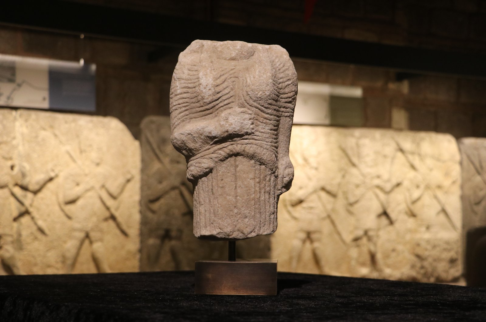 The kore torso that was withdrawn from sale at a London auction house and returned to Türkiye after proving its Anatolian origin is now awaiting its display day at the Museum of Anatolian Civilizations, Ankara, Türkiye, July 30, 2024. (DHA Photo)