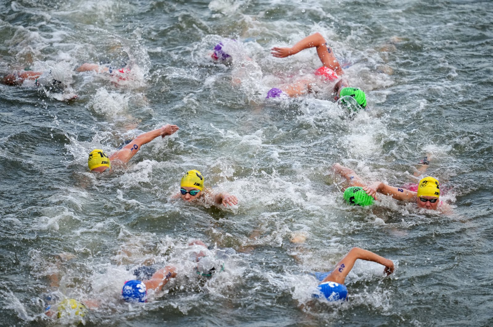 General view during the triathlon race at the Paris 2024 Olympics, Paris, France, July 31, 2024. (Reuters Photo)