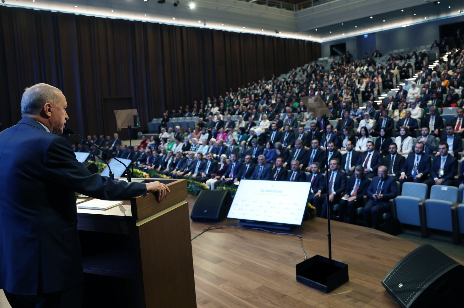 President Recep Tayyip Erdoğan speaks at an AK Party meeting in Ankara, Türkiye, July 30, 2024. (AA Photo)