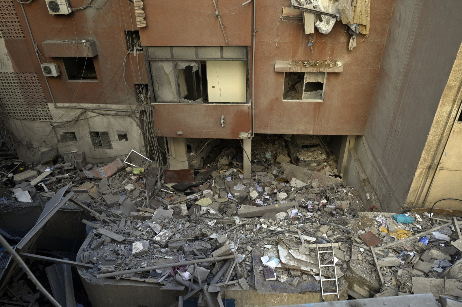 Debris of a damaged building at the site of an Israeli strike the previous day in Beirut, Lebanon, July 31, 2024. (EPA Photo)