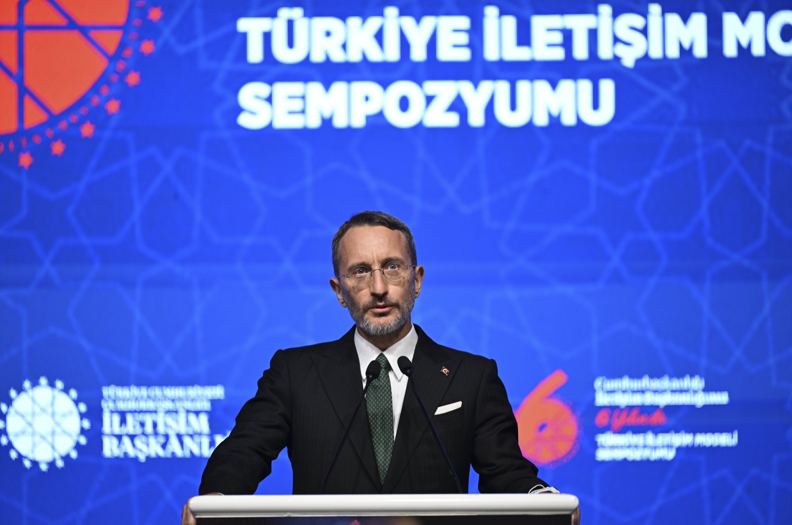 Communications Director Fahrettin Altun speaks at a symposium in Ankara, July 24, 2024. (AA Photo)