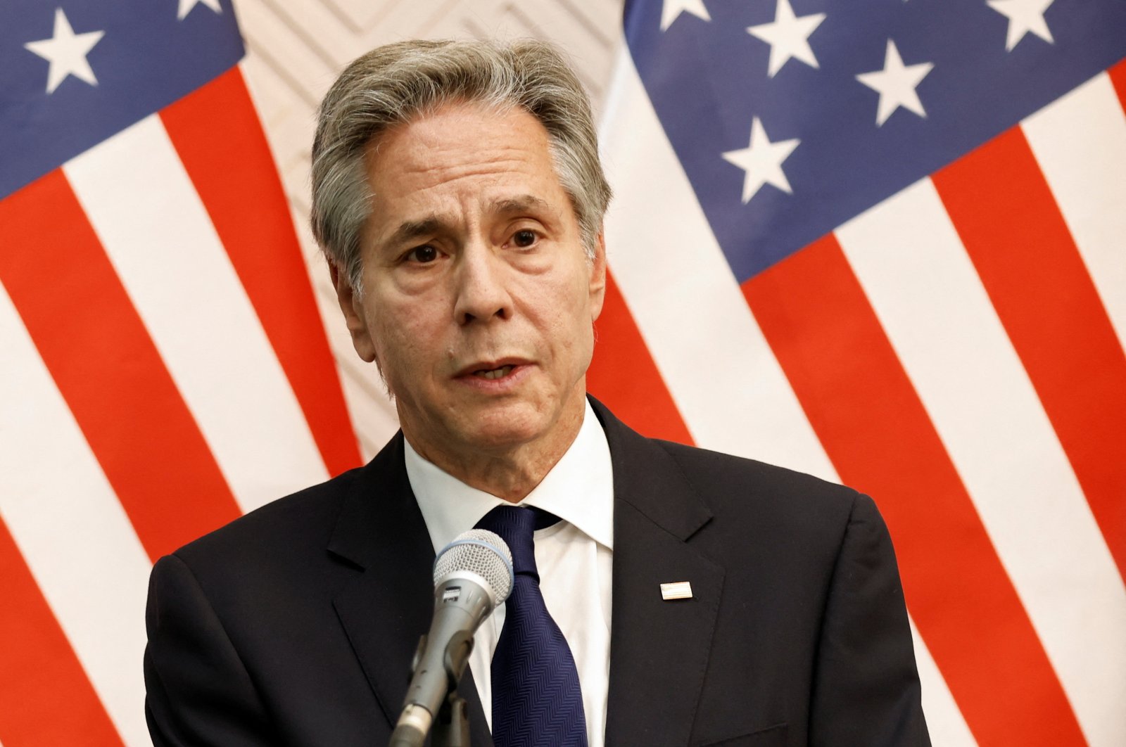 U.S. Secretary of State Antony Blinken attends a news conference, Ulaanbaatar, Mongolia, Aug. 1, 2024. (Reuters Photo)