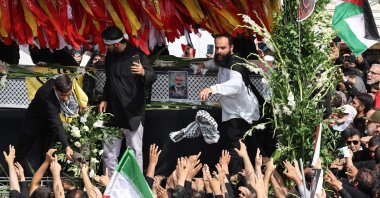 Iranians take part in a funeral ceremony for the late Hamas leader Ismail Haniyeh, Tehran, Iran, Aug. 1, 2024. (AFP Photo)
