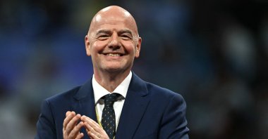 FIFA President Gianni Infantino attends the medal ceremony for the men&#039;s foil individual competition during the Paris 2024 Olympic Games at the Grand Palais, Paris, France, July 29, 2024. (AFP Photo)