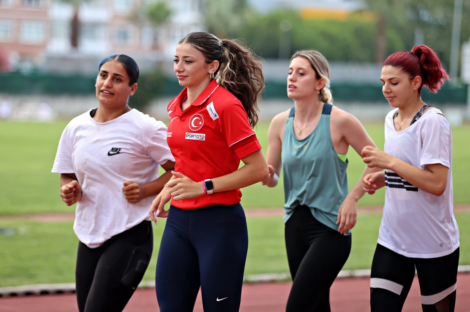 The 4 Turkish athletes who received a quota train ahead of the Paris 2024 Paralympic Games, Samsun, Türkiye, July 24, 2024. (AA Photo)