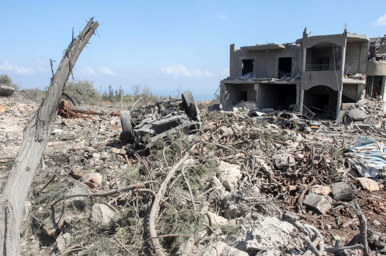  This picture shows the aftermath of an Israeli raid in the southern Lebanese village of Shama (Chamaa), on Aug. 2, 2024. (AFP Photo)