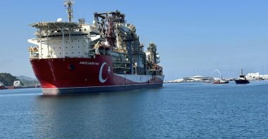 The Abdülhamid Han vessel is photographed in Filyos port, Zonguldak, northwestern Türkiye, Aug. 3, 2024. (DHA Photo)