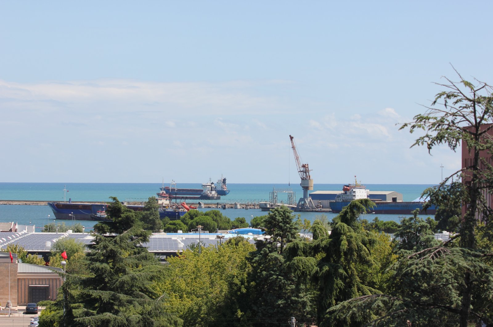 A general view of a port in the northern Samsun province, Türkiye, July 31, 2024. (IHA Photo)