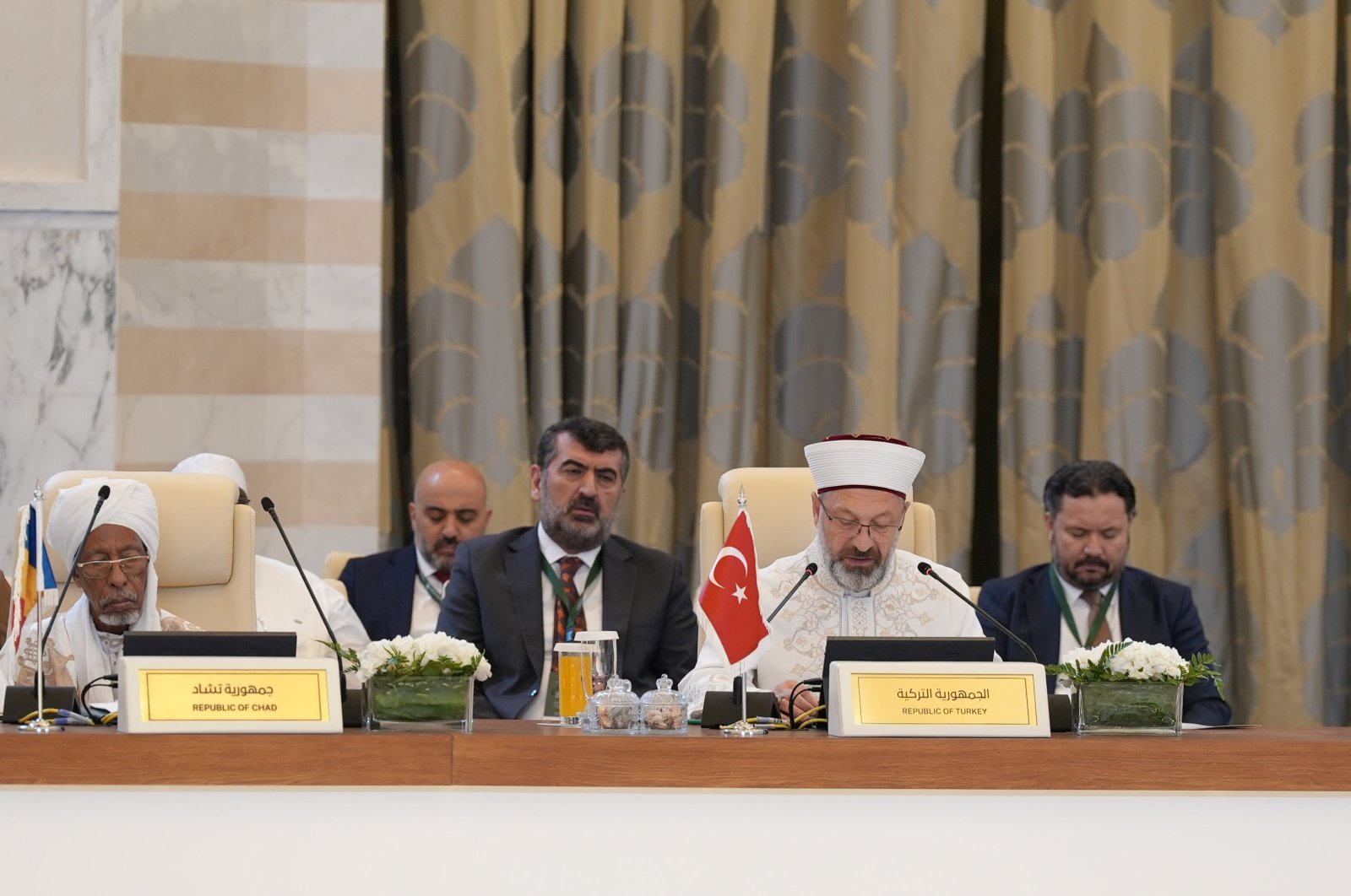 Ali Erbaş speaks at the conference in Mecca, Saudi Arabia, Aug. 4, 2024. (AA Photo)