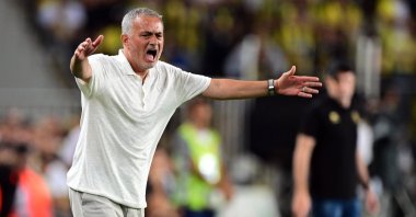 Fenerbahçe coach Jose Mourinho gives instructions during the UEFA Champions League third-round qualifier match against Lugano, Istanbul, Türkiye, July 30, 2024. (AA Photo)