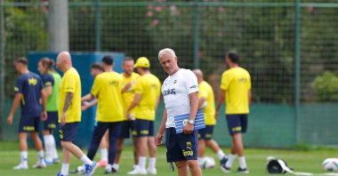 Fenerbahçe coach Jose Mourinho during training ahead of the team&#039;s UEFA Champions League third round qualifiers match against Lille, Valenciennes, France, Aug. 5, 2024. (AA Photo)