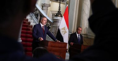 Egypt&amp;amp;amp;#039;s Foreign Minister Badr Abdelatty and Foreign Minister Hakan Fidan attend a joint news conference at Tahrir Palace in Cairo, Egypt Aug. 5, 2024. (Reuters Photo)