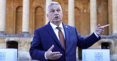  Hungarian Prime Minister Viktor Orban gestures as he arrives to attend the European Political Community (EPC) meeting at Blenheim Palace, in Woodstock, Oxfordshire, Britain, July 18, 2024. (EPA File Photo)