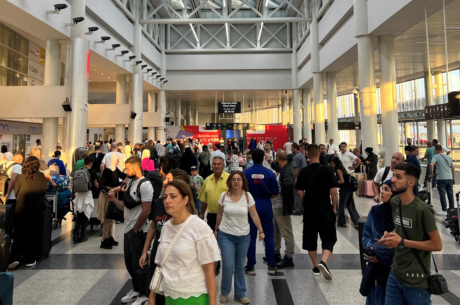 People walk at the Beirut-Rafic Al Hariri International Airport, in Beirut, Lebanon, Aug. 5, 2024. (Reuters Photo)