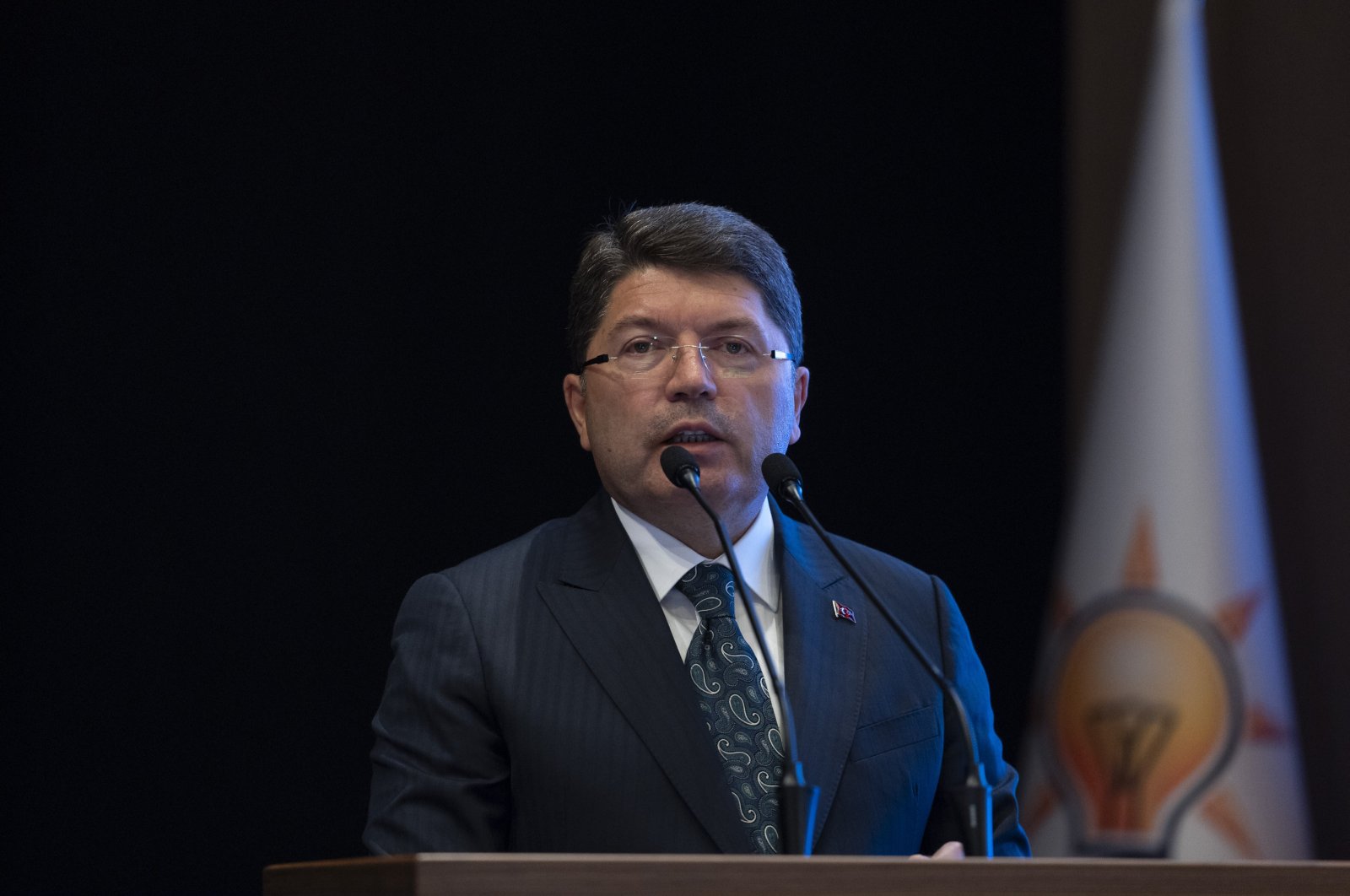 Justice Minister Yılmaz Tunç speaks at a human rights training program organized by the ruling Justice and Development Party (AK Party), Ankara, Türkiye, Aug. 5, 2024. (AA Photo)