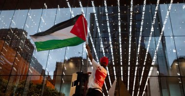Pro-Palestinian demonstrators march through the city center during a protest against Israel's brutal war on Gaza, Philadelphia, Pennsylvania, U.S., Aug. 3, 2024. (AFP Photo)