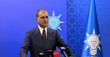 Ruling Justice and Development Party (AK Party) Spokesman Ömer Çelik speaks to reporters in Ankara, Aug. 6, 2024. (DHA Photo)