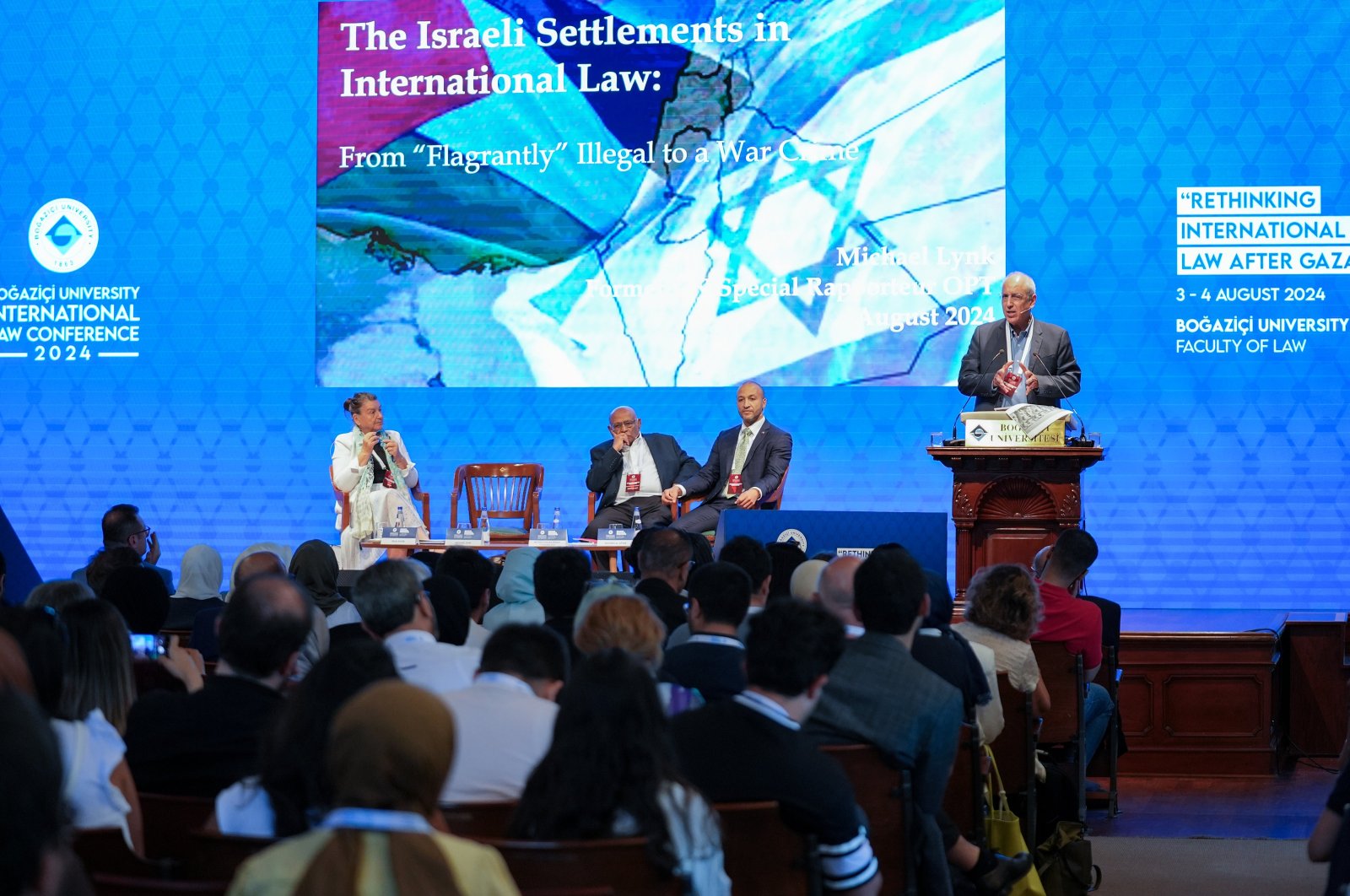 Speakers attend an international conference entitled &quot;Rethinking International Law After Gaza,&quot; Istanbul, Türkiye, Aug. 4, 2024. (AA Photo)