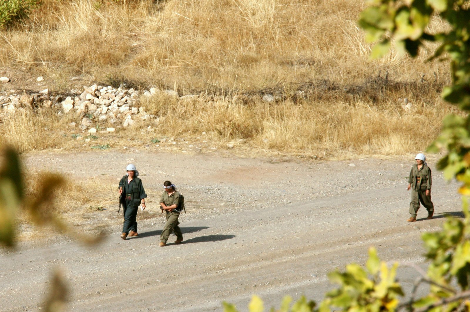 A group of PKK terrorists are seen in a region near the Iraqi-Turkish border, Oct. 27, 2007. (AP Photo)