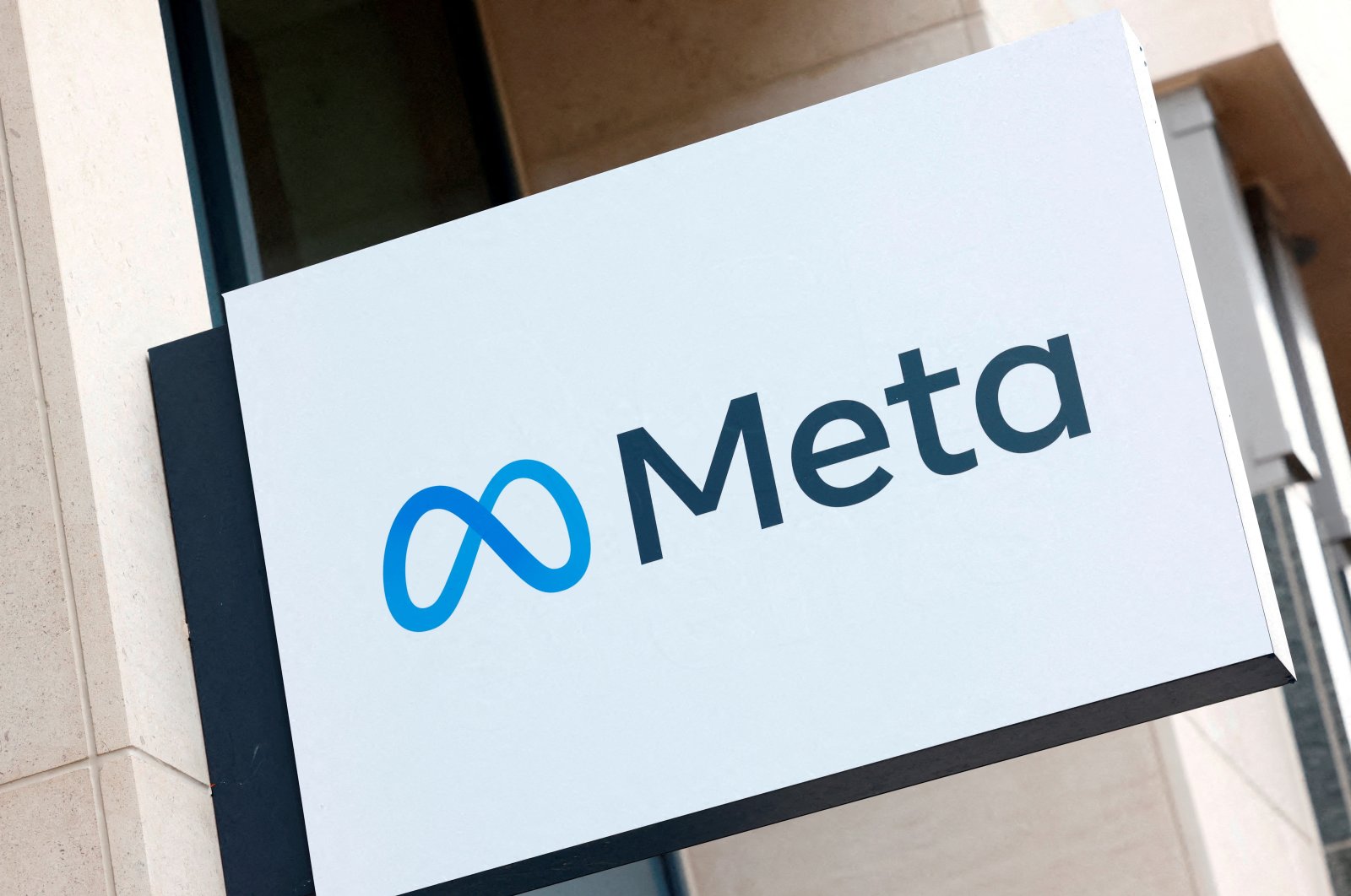 The logo of Meta Platforms&#039; business group is seen in Brussels, Belgium, Dec. 6, 2022. (Reuters Photo)