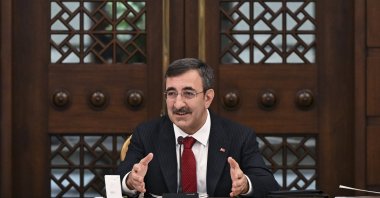 Vice President Cevdet Yılmaz speaks at the event on e-governance, Ankara, Türkiye, Aug. 7, 2024. (AA Photo)