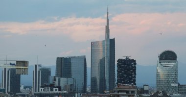 A view shows Milan&#039;s skyline during sunset in Milan, Italy, July 6, 2023. (Reuters Photo)