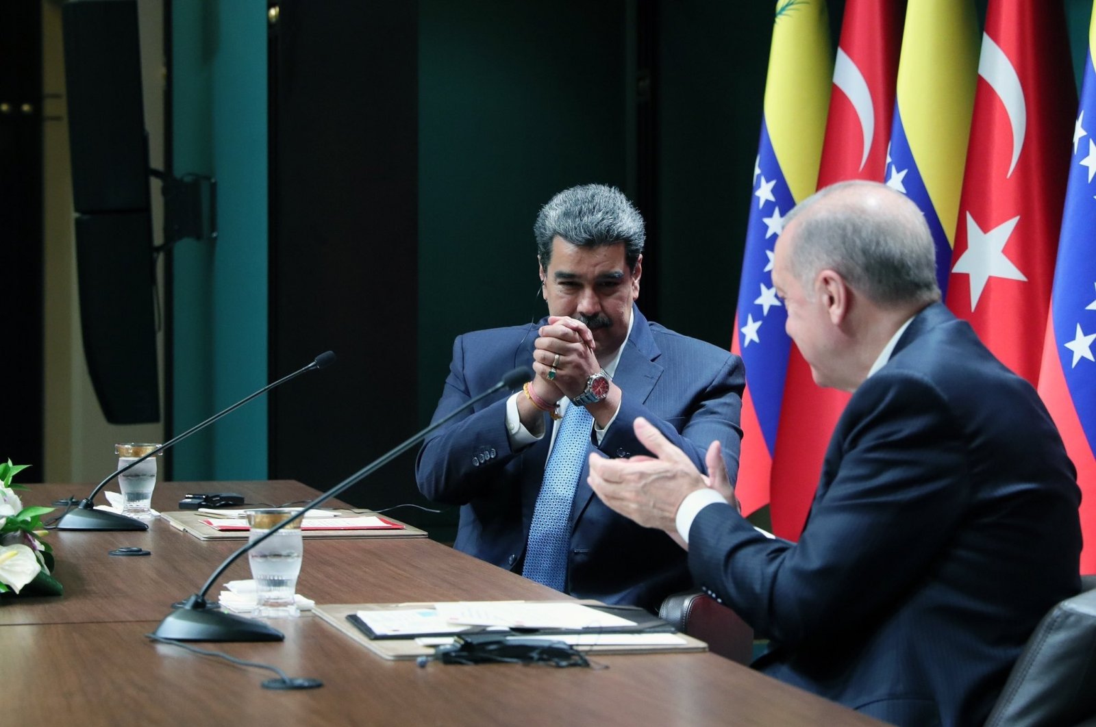 President Recep Tayyip Erdoğan and Nicolas Maduro attend a joint press conference in Ankara, Türkiye, June 8, 2022 (DHA File Photo)