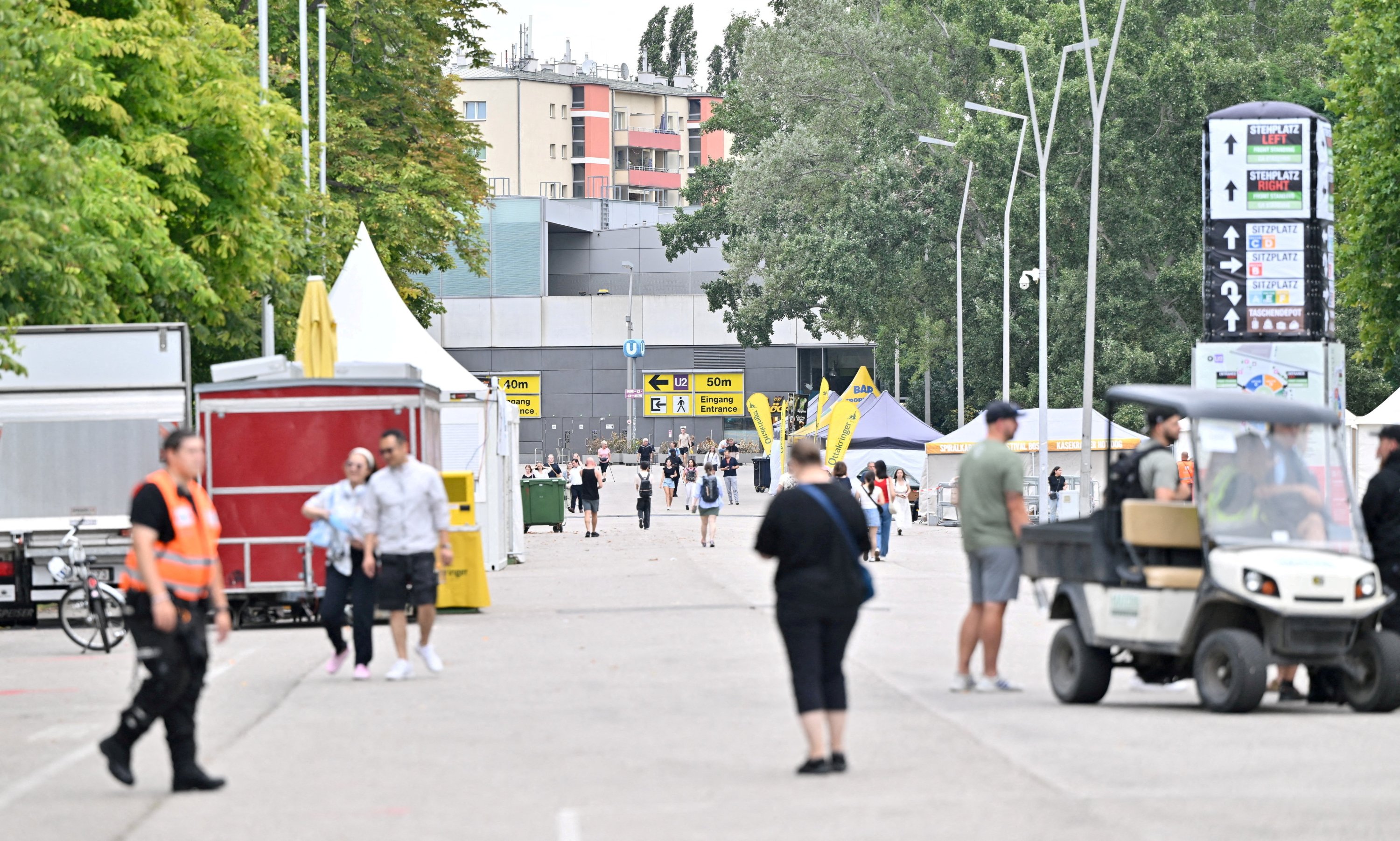 The general view shows outside of Happel stadium after Taylor Swift's three concerts this week were canceled after the government confirmed a planned attack at the stadium in Vienna, Austria, Aug. 8, 2024. (Reuters Photo)
