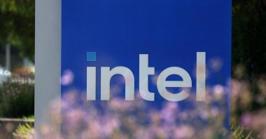 A sign is posted in front of Intel headquarters in Santa Clara, California, U.S., Aug. 1, 2024. (AFP Photo)