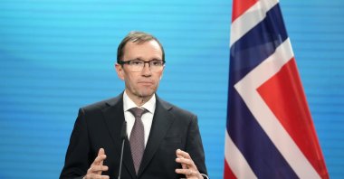 Norwegian Foreign Minister Espen Barth Eide speaks during a joint news conference with German Foreign Minister Annalena Baerbock, at the Foreign Ministry in Berlin, Thursday, March 14, 2024. (AP File Photo)
