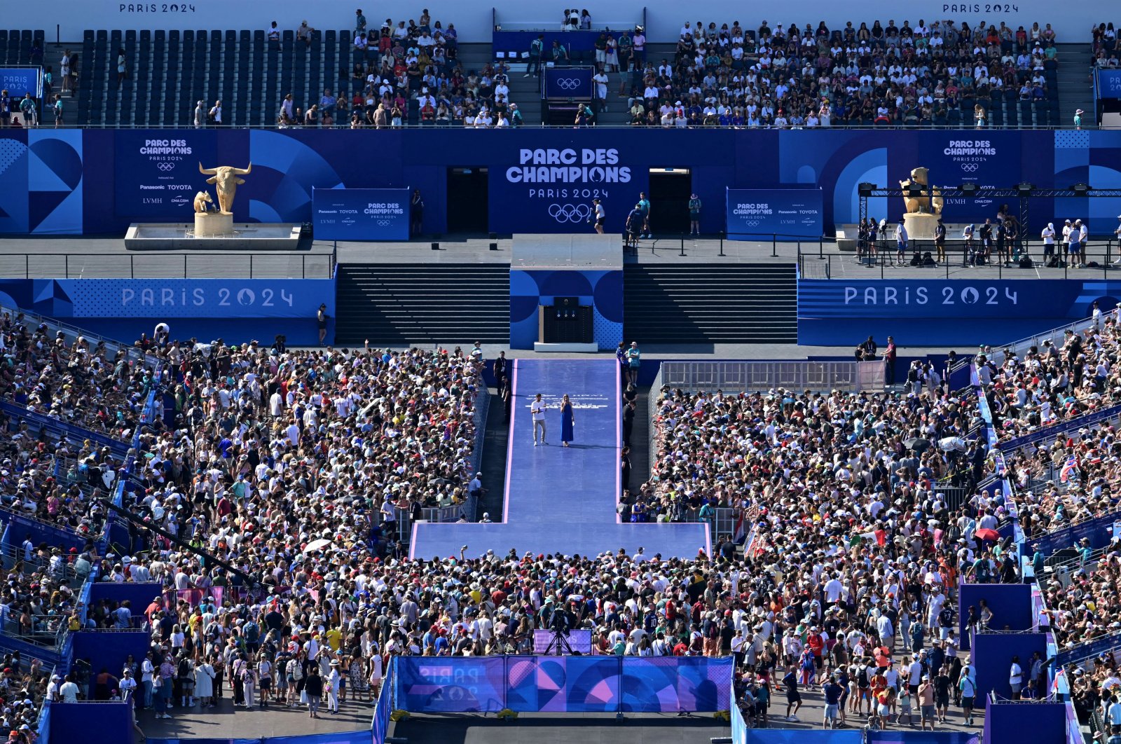 View of the Champions Park at the Trocadero during Paris 2024 Olympics, Paris, France, Aug. 06, 2024. (Reuters Photo)  
