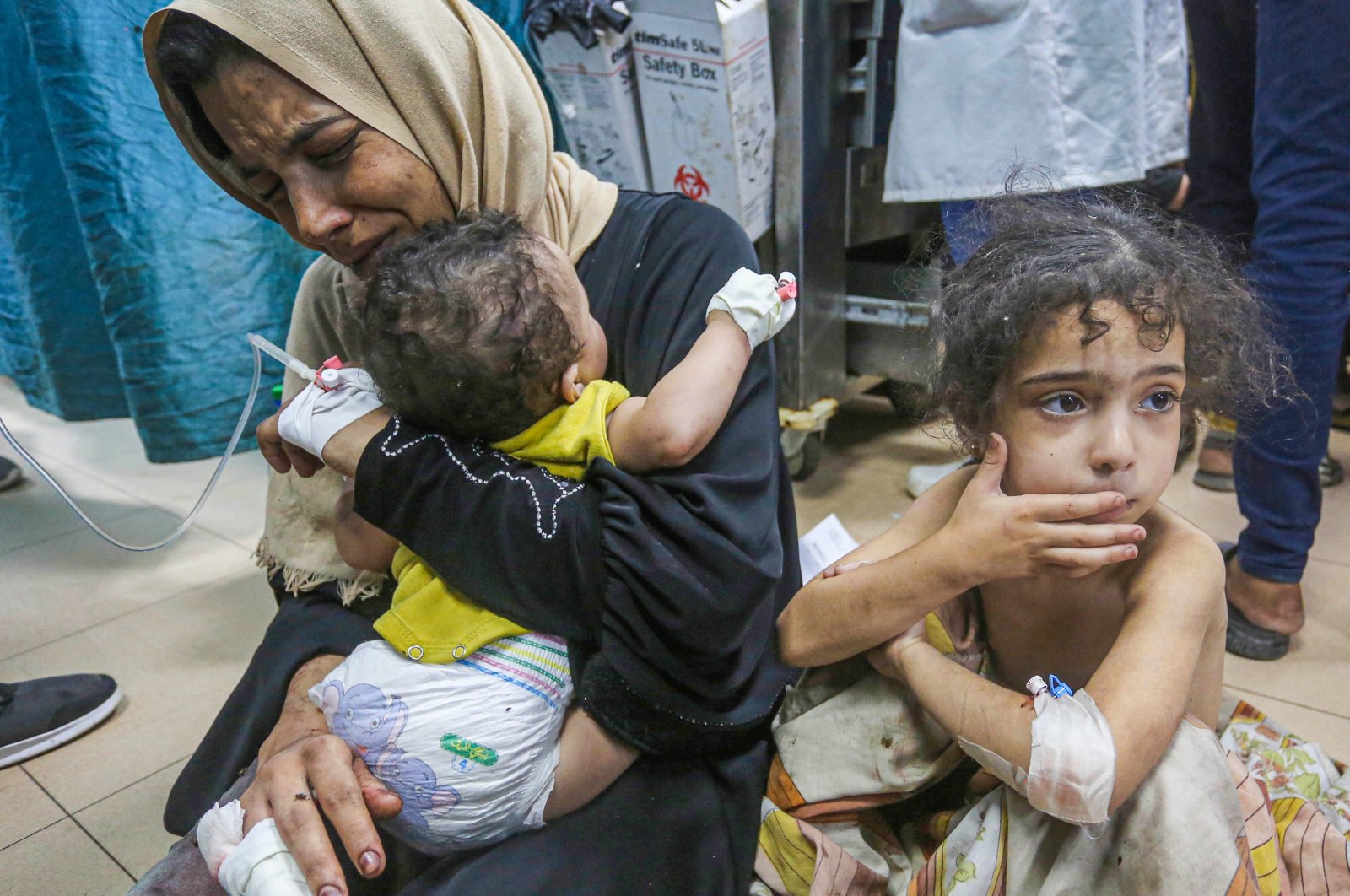Gazans injured in Israeli strikes are treated at a hospital in Deir al-Balah, Gaza, Palestine, Aug. 8, 2024. (AA Photo)