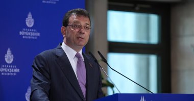 Istanbul Mayor Ekrem Imamoğlu is seen during a press conference, Istanbul, Türkiye, Aug.8, 2024 (AA Photo)