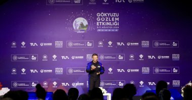 First Turkish astronaut Alper Gezeravcı at the Sky Observation Event, Bursa, Türkiye, Aug. 10, 2024. (AA Photo)