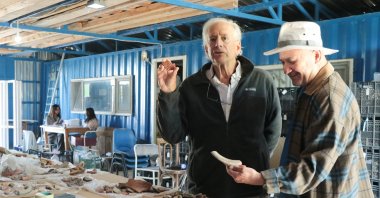Yale professor Harvey Weiss (L) conducts research on the climate challenges faced by the society that lived at the Kültepe Kaniş/Karum Mound, Kayseri, Türkiye, Aug. 8, 2024. (AA Photo)