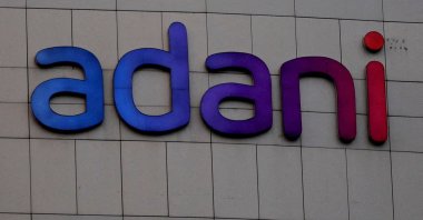 The logo of the Adani Group is seen on the facade of its Corporate House on the outskirts of Ahmedabad, India, Jan. 27, 2023. (Reuters Photo)