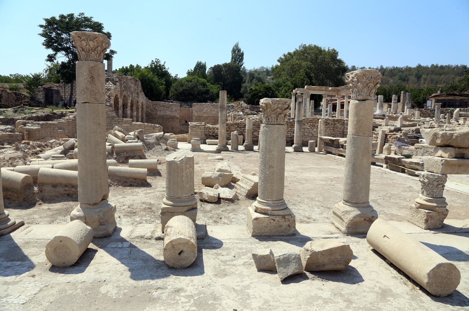 Historical columns at the Stratonikeia archaeological city, Muğla, Türkiye, Aug. 10, 2024. (AA Photo)