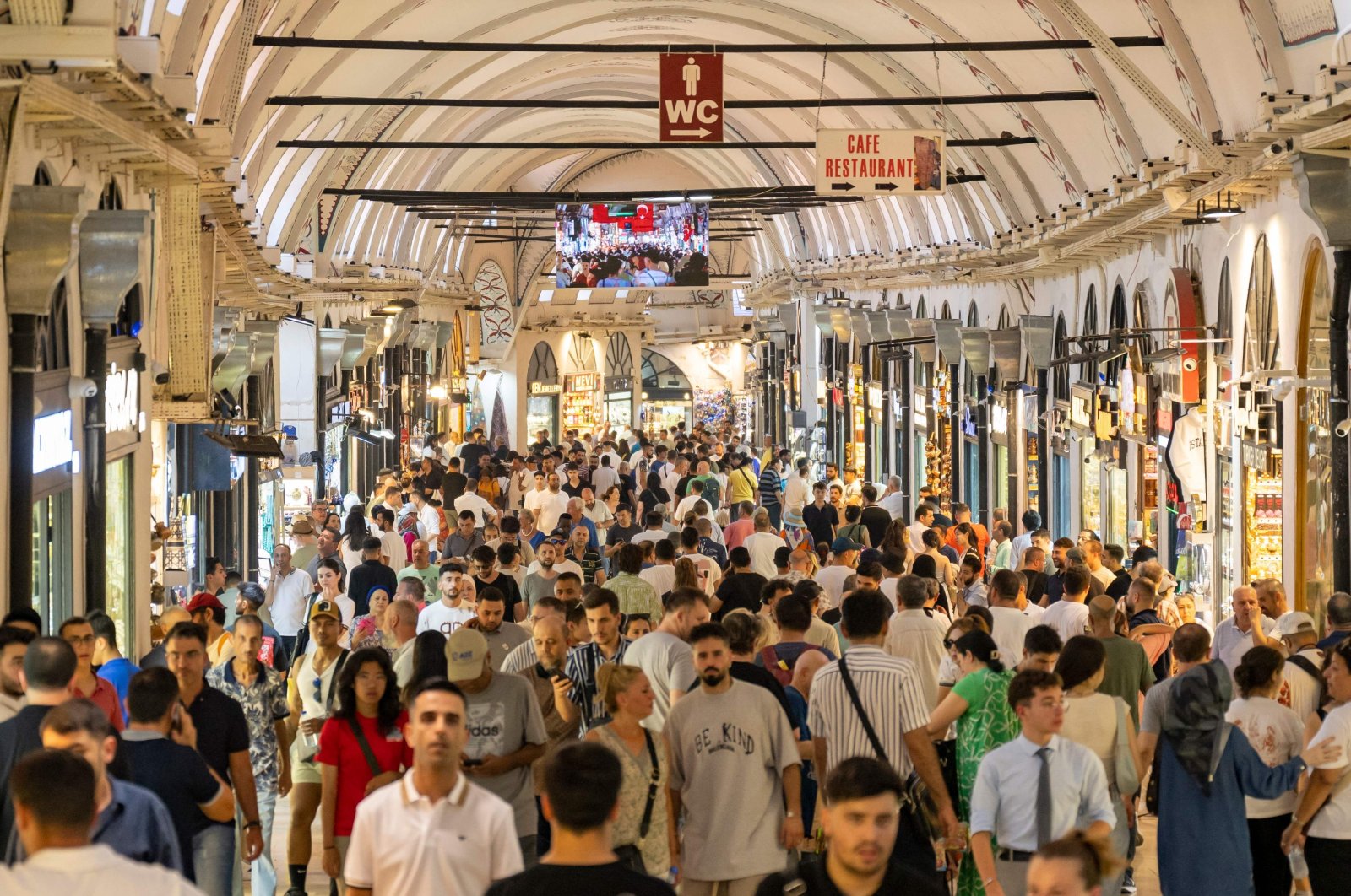 Visitors walk at the historical Grand Bazaar in Istanbul, Türkiye, July 9, 2024. (AFP Photo)